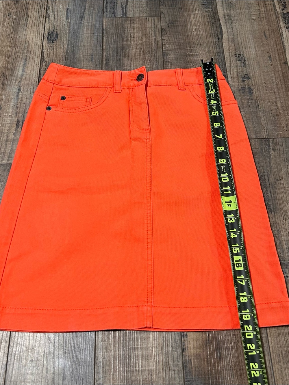 Boden Skirt Womens 2 Orange Denim Pencil Straight A Line 5 Pocket Cotton Stretch - Picture 3 of 5